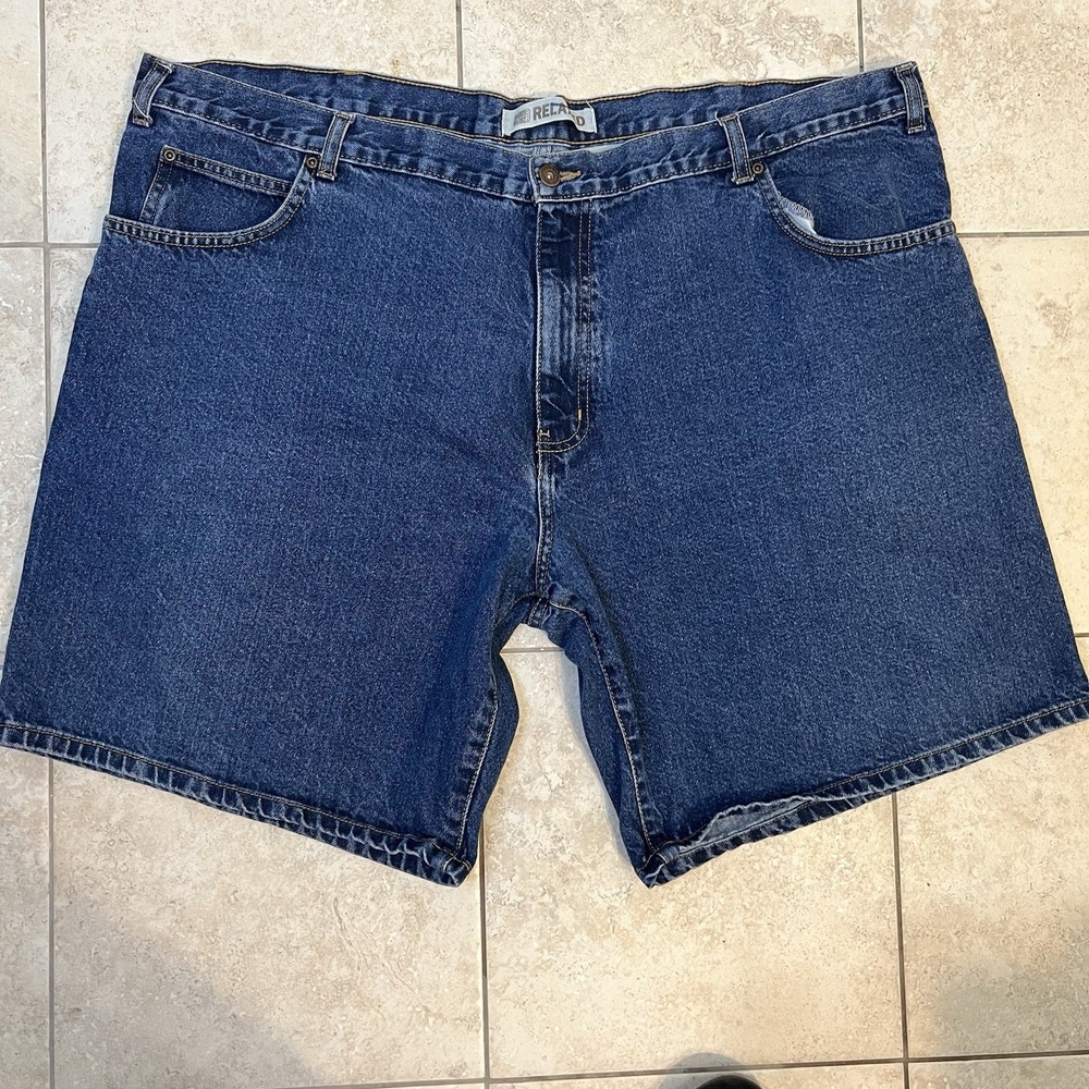 Vintage Faded Glory‎ Mens 46 Relaxed Fit Jorts Jean Shorts Dark Wash Made in USA